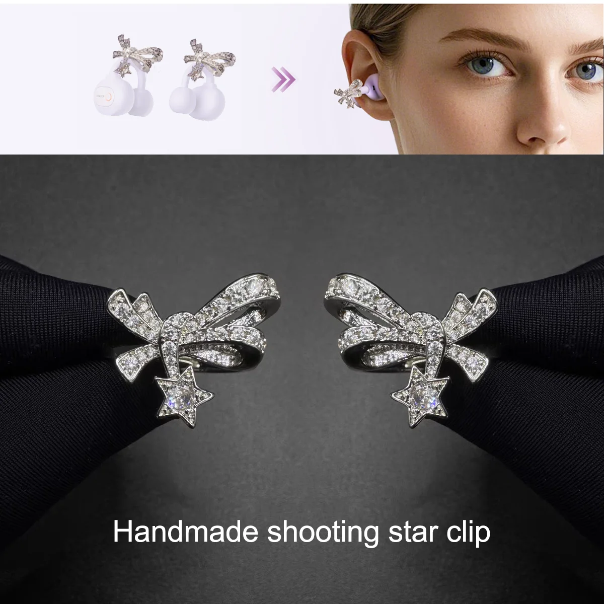 ERAZER AI Translator Earphone Bluetooth V6.0 EarClip Спортивні бездротові навушники Цифровий дисплей Power Clip-on Earbuds