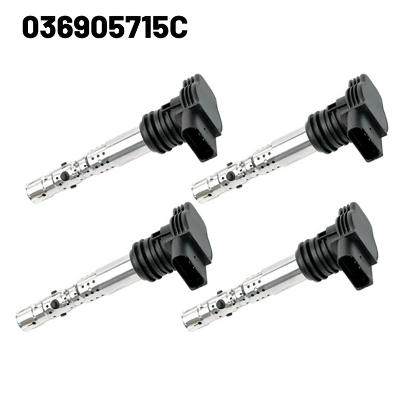 

06B905115L 4Pcs Ignition Coil High Voltage Kit for Audi A3 A4 A6 TT Volkswagen Beetle Golf Jetta Passat Toledo