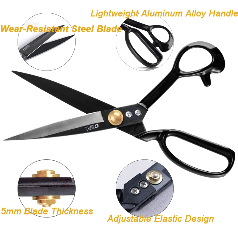 Sewing Scissors Tailor Scissors Craft Scissors Professional Sewing Tailor Scissors Kit Cutting Scissors for Cloth Needlework Aluminum Alloy Handle Fabric Cutter