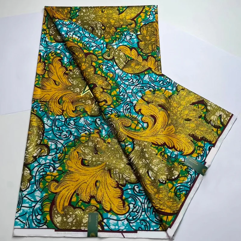 Veritable Original Wax Ankara Dutch Super Dye Fabric for Sewing Genuine Grand African Gold Wax Printed Cotton Fabric 6Yards,african dress