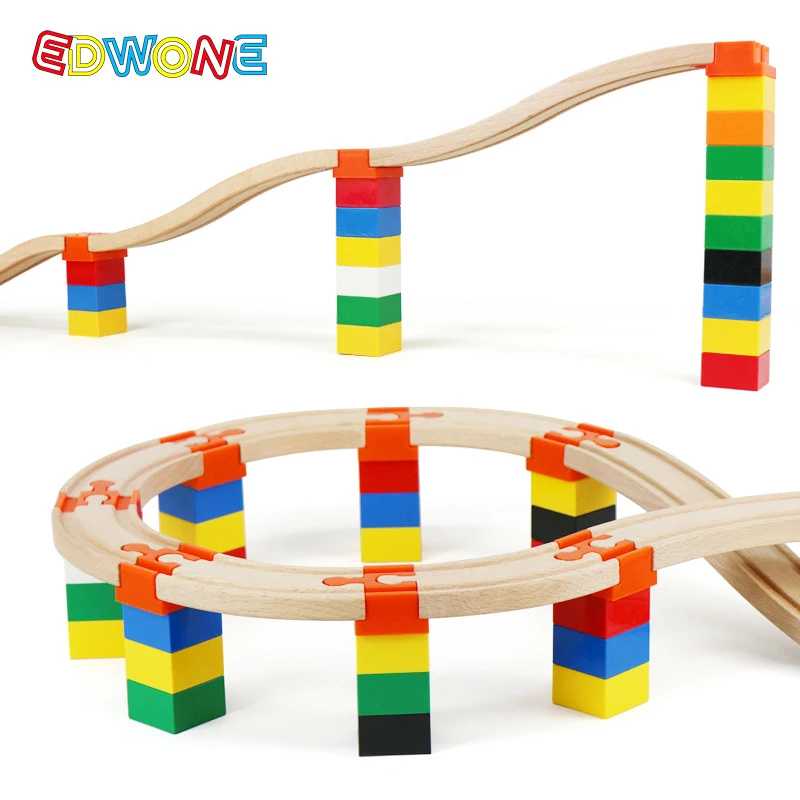 New Wooden Train Track Accessories Plastic Building Block Universal Connector Adapter fit for All Wooden Railway Tracks Toys 2