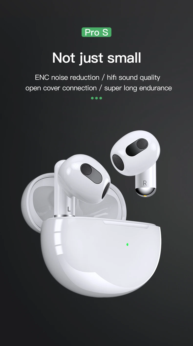 New Pro S Wireless Bluetooth Headset ENC Call Noise Cancellation 5.3 Semi-in-ear