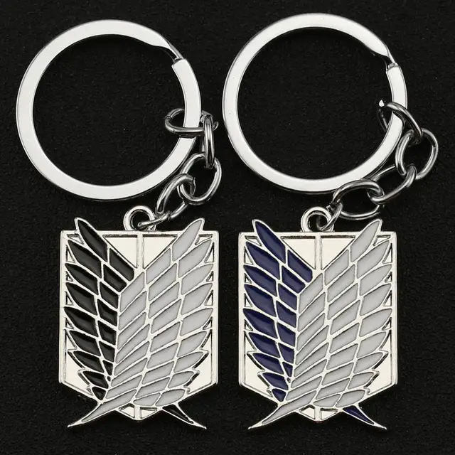 Anime Attacks On Titan Wing of Liberty Logo keychain Figur Cosplay Key Chain Pendant Men Car Keyring Bag Jewelry Gift Accessorie