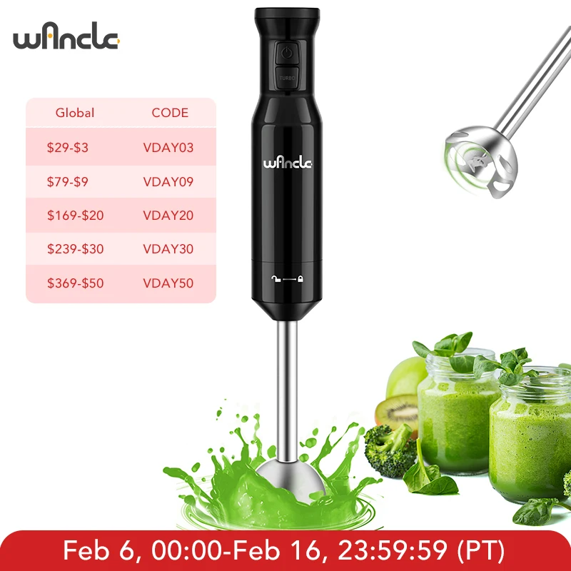 Brancle 600W Frullatore Elettrico Ad Immersione A Immersione Miscelatore Multifunzionale Per Alimenti Per Bambini Tritacarne Vegetale Funzione Turbo