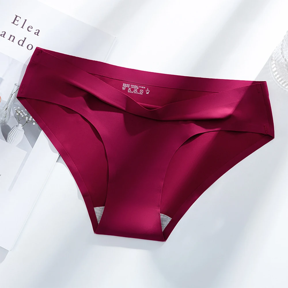 3pcs Ultra Thin Seamless Panties for Women Briefs Ice Silk Quickly Dry Mid  Waist Comfortable Daily Underwear Plus Size M-XXXL - AliExpress