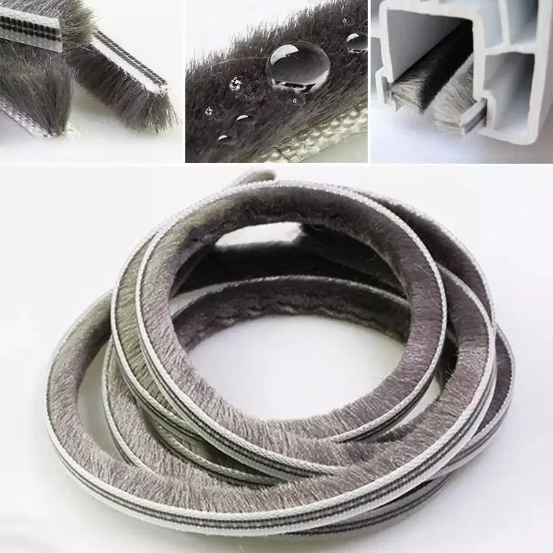 10M Brush Strip Self Adhesive Door Window Sealing Strip Windproof Dust Sound Insulation Tape Weatherstrip Draught Excluder door seal strip sealing strip tape window seal strip sealing tape sealing strip rubber door weatherstripping door weatherstripping