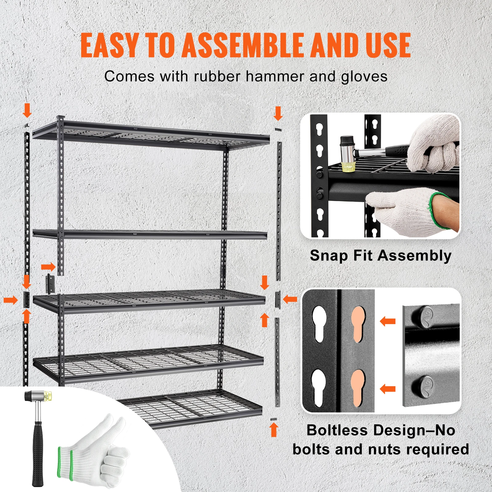 Heavy Duty Metal Storage Shelving Unit for Garage and Warehouse