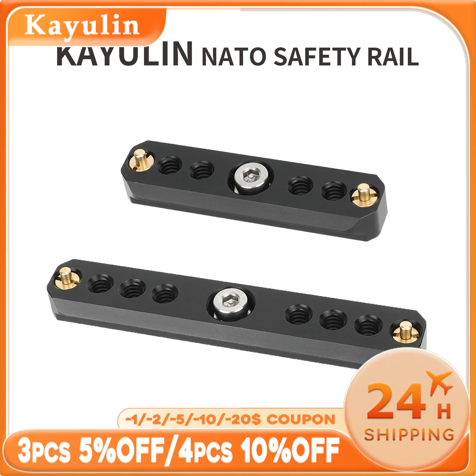 2.8 3.9 Quick Release NATO Safety Rail with 1/4 -20 Anti-Twist Screw for NATO Clamp Top Handle Side KAYULIN
