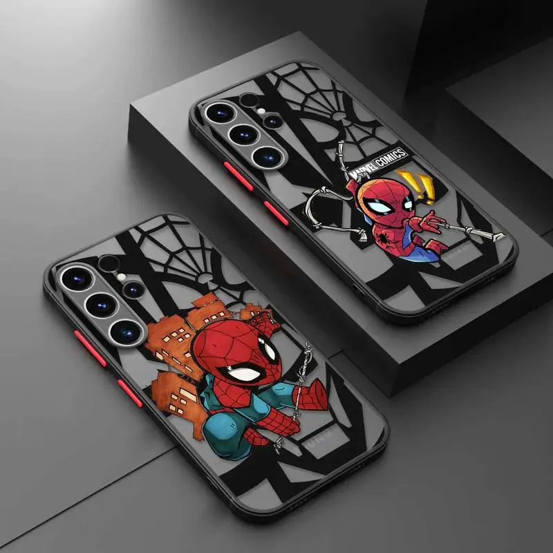 Custodia Per Samsung Galaxy S24 S22 S23 S20 S21 S10 Plus Ultra Fe Bumper Note 20 Armor Cover Marvel Spider-Man E Chibi Spider Honduras
