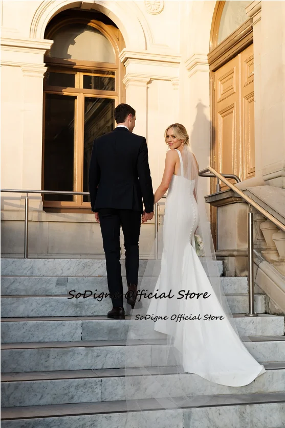 SoDigne Mermaid Simple Satin Wedding Dress Strapless Sleeveless Bride Dresses Beach 2025 Bridal Gowns Robe De Mairee Customized 13 S6cfa89b73f194b67b632483078d40432v