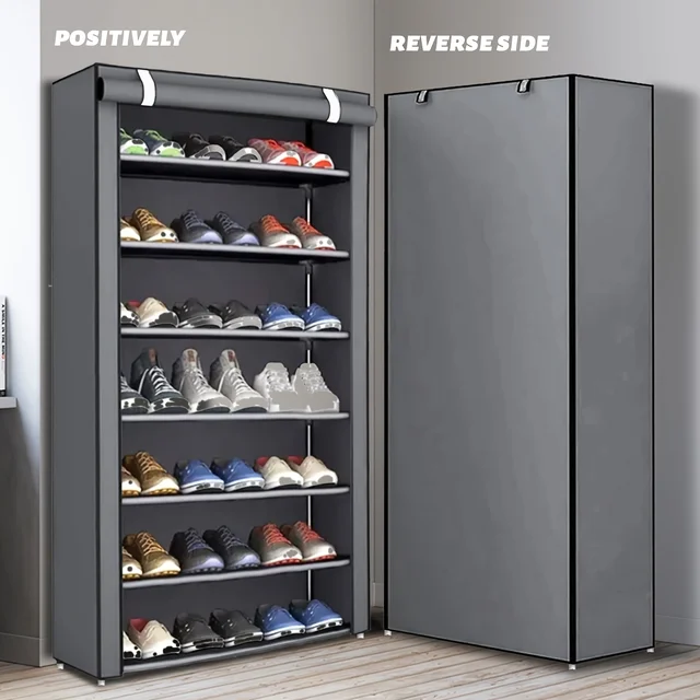 6-10 Tier Multi-Layer Shoe Cabinet with Dust-Proof Rolling Shutter Door, Easy to Assemble, Space-Saving Home Storage Cabinet, Suitable for Entryways, Hallways, Bedrooms, Living Rooms, Homes, Dormitories, Etc./Modern Decorative Shoe Cabinet