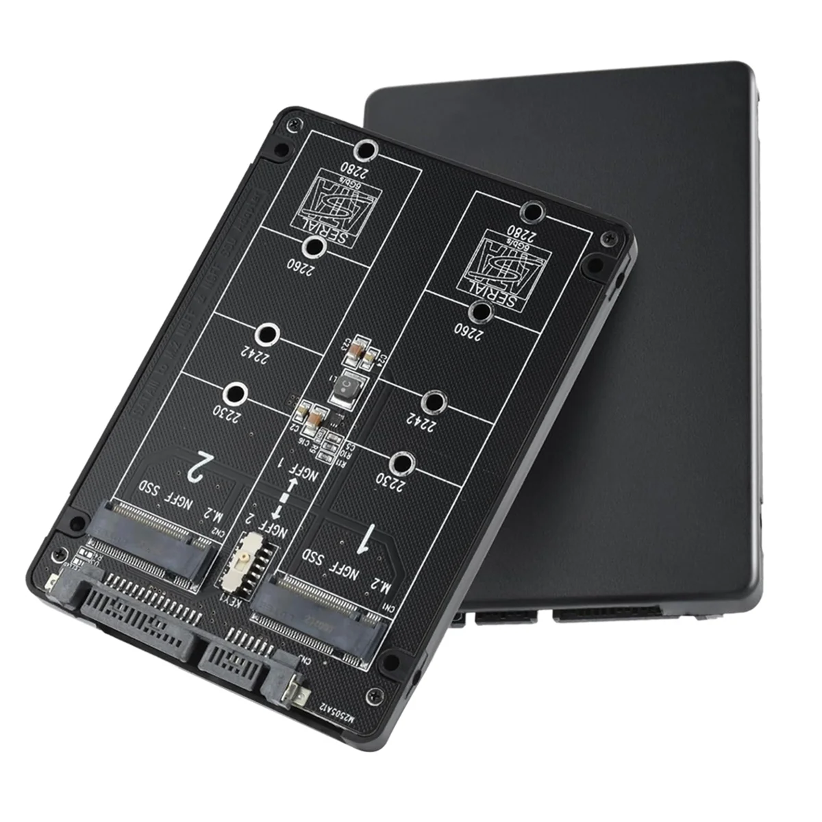 M.2 SATA (NGFF) to SATA 3.0 어댑터 카드, 듀얼 NGFF B 키..