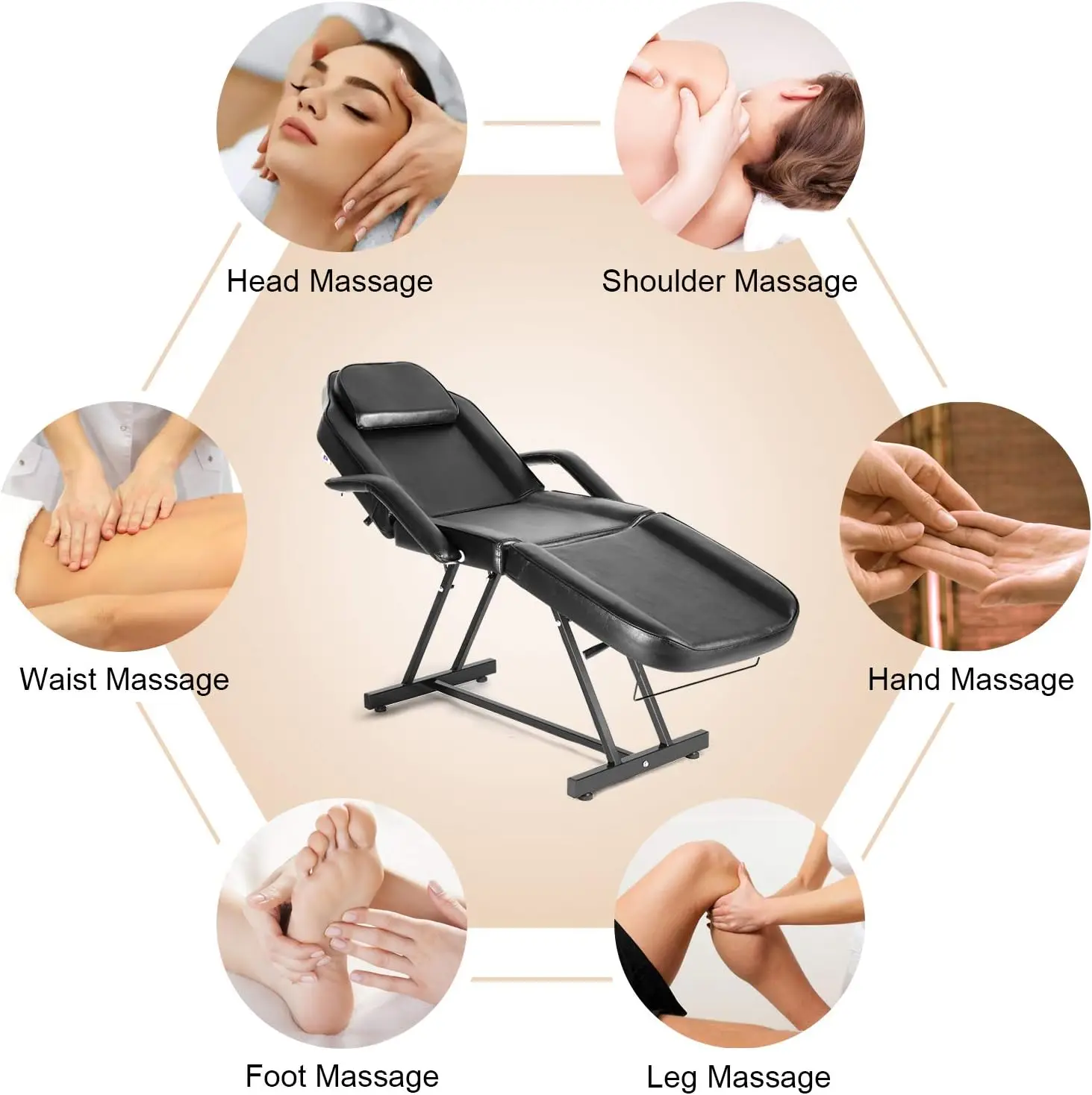 Description Picture 6 of itemFacial Bed Massage Table Adjustable Tattoo Chair W/Free Barber Bed Spa Chair Salon Massage Equipment Tattoo Bed Salon Chair