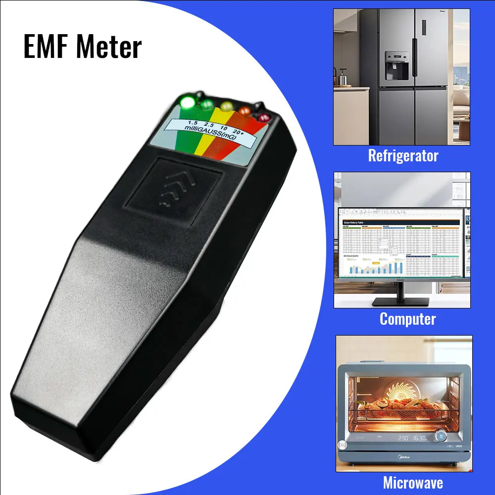 5-LED EMF 미터 자기장 탐지기 유령 사냥 초자연적 현상 탐지 장비 휴대용 전문가용 EMF 미터 테스터