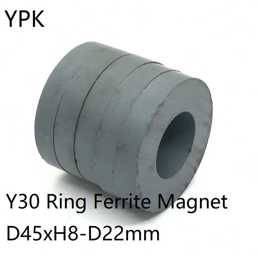 1 2 5 10PCS/LOT Ferrite Magnets 45x8 Hole 22