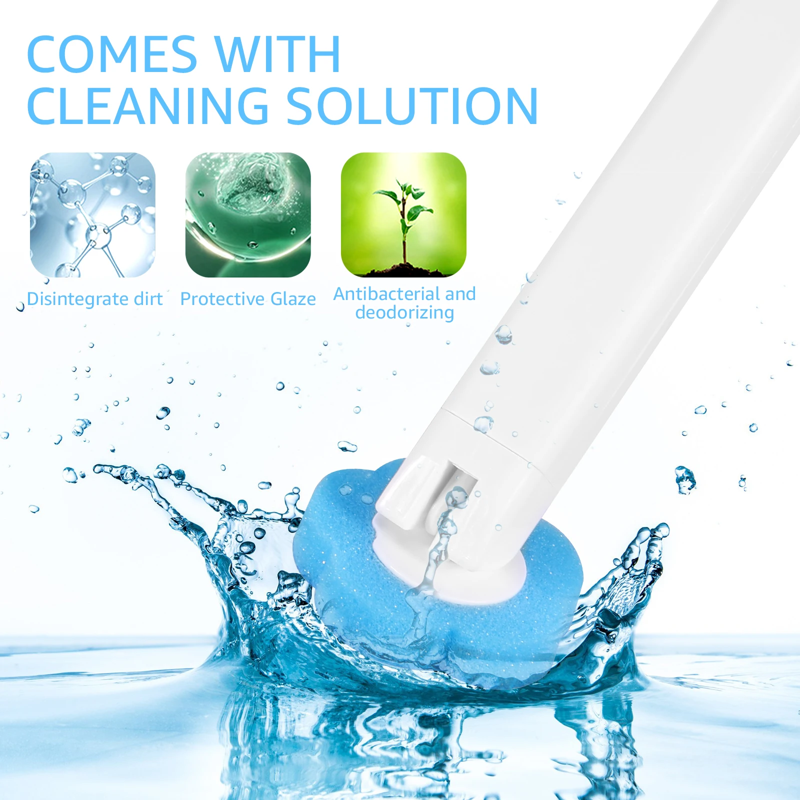 Description Picture 3 of itemDisposable Toilet Brush Cleaning Kit Multifunctional Wall-mounted Toilet Cleaner No Drilling Sticky Home Bathroom Cleaning Tools