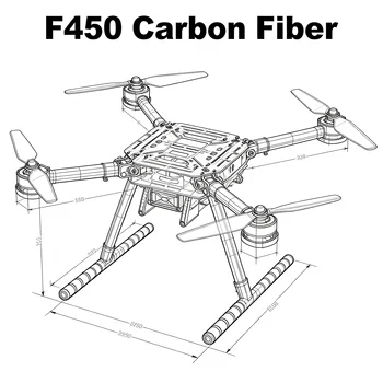 PIXHAWK PRO Controllo di volo in fibra di carbonio 450 Kit telaio Ardupilot 100MW Radio telemetria Quadcopter BLHELI 30A 2212 ESC Motore