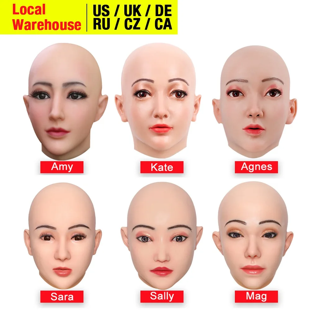 Dokier Crossdressing Weiches Silikon Cosplay Kostüm Masken Requisiten für Crossdresser Transvestit Halloween Cosplay Mann zu Frau 1