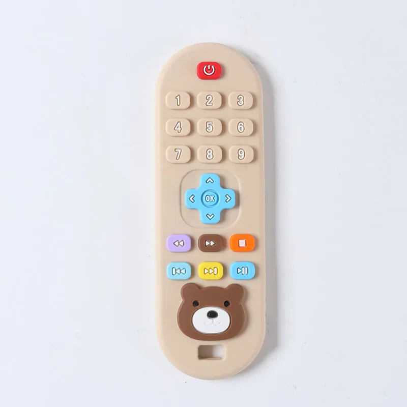Children's teething remote control silicone material baby teething toys simulation remote control toys teething teether 5