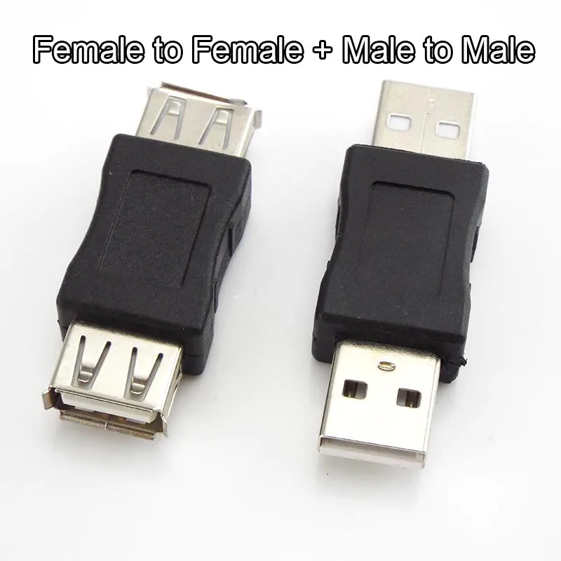 USB 2.0 Type A Female to Female Coupler Adapter and Male to Male Extender Converter