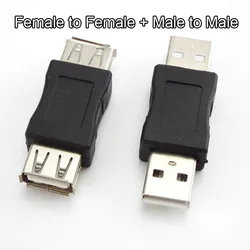 USB 2.0 Type A Female to Female Coupler Adapter and Male to Male Extender Converter (6pc Male Female)