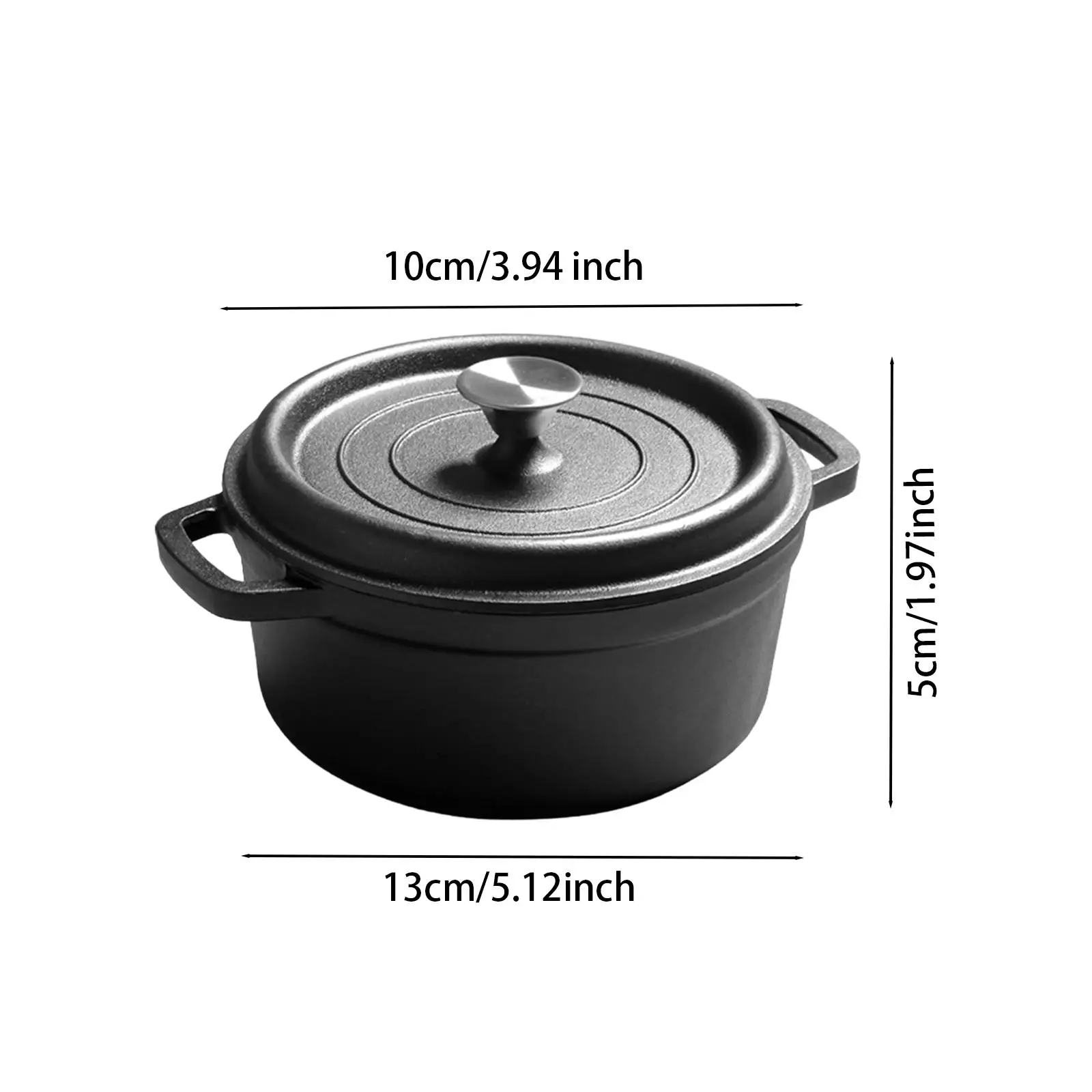Cast Iron Dutch Oven Pot Easy Clean Cooking Pot Multipurpose Kitchen Cookware Double Ear for Bread Frying Kitchen Camping Gifts