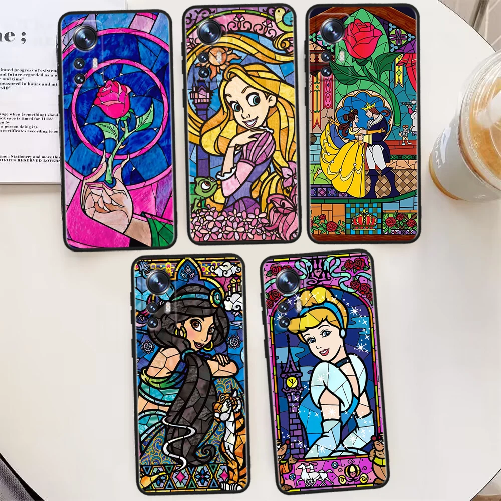 Disney Princess Cartoon Per Xiaomi Mi 13 Ultra 12T 12S 12X 11I 11X 11T Play Hypercharge Lite Pro Custodia Per Telefono Nera