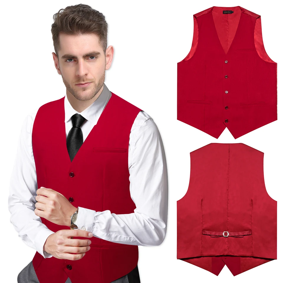 Chaleco De Traje Sin Mangas Para Hombre - Negro, Ajustado (Slim Fit) | Ideal Para Disfraces De Navidad, Fiestas Temáticas