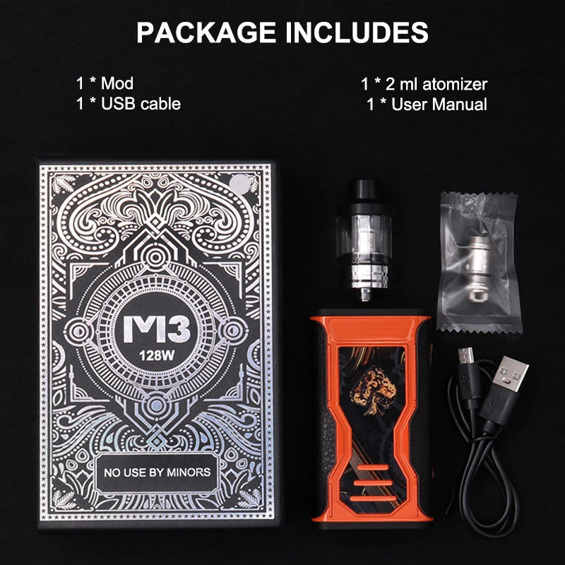 Elektronische Zigaretten 128w Vape Rauch Kits 1800mah Batterie Box Mod mit 3ml Tank Zerstäuber Vaper Vapor izer Pen Ecig Shisha Kit_S6cfb406ad8084ccfae7851ff58d7461bD