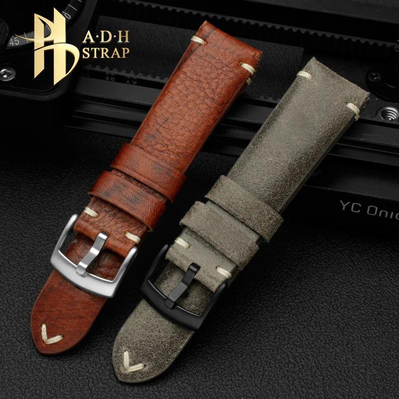 Cinturino Per Orologio Vintage In Pelle Di Elefante Per Omega Heuer Moncao Hamilton Crea Un Vecchio Cinturino Per Orologio In Pelle Bovina 20Mm 22Mm S