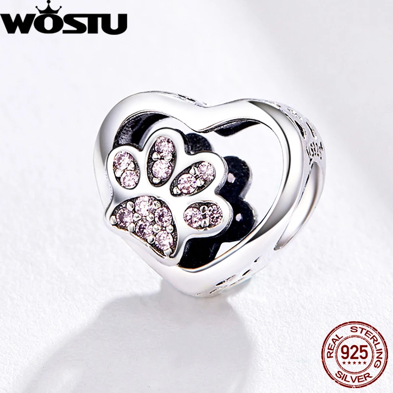 Ciondolo In Argento Sterling 925 A Forma Di Zampa Di Cane, Cucciolo Di