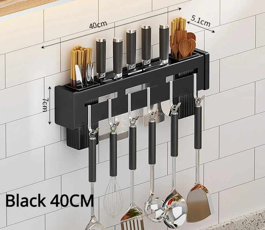 Multifunctional Stainless Steel Kitchen Knife Storage Rack Perforated Spoon Chopsticks Storage Rack Wall Hanging Knife kitchen storage rack kitchen organizer rack