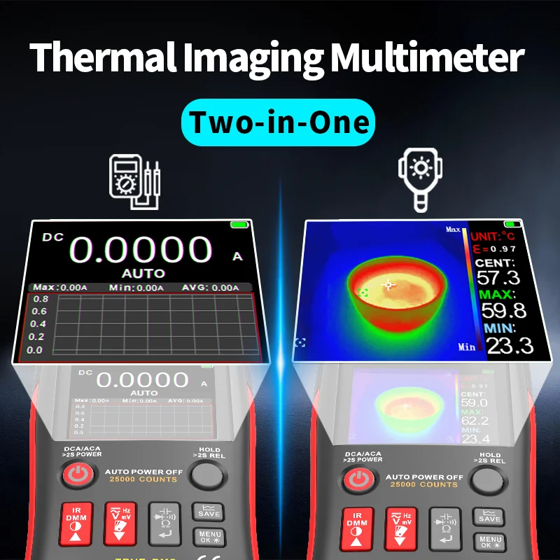 ZOYI 휴대용 열화상 카메라 240x240 온도계 PCB 수리 자동차 배관 감지 전력 검사 도구 R0