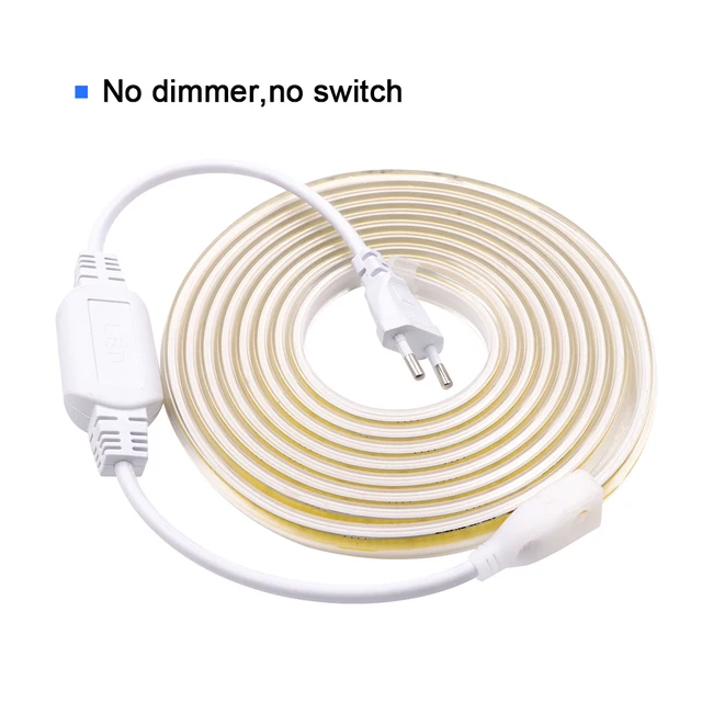 220V Cob Led Strip Ligh Dimbare Verlichting Verstelbare Brightnes Flexibele Led Lamp Met Schakelaar power Kit - AliExpress