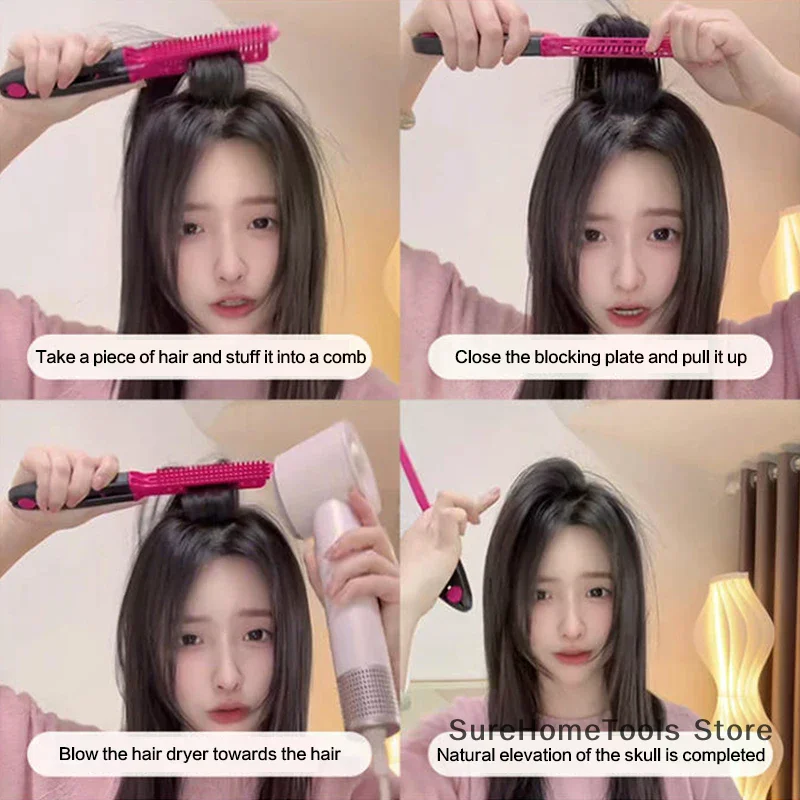 V Type Hair Straightener Brush DIY Hairdress Tool Hairdressing Combs Natural Hair Styling Curling Comb Hair For Male And Female