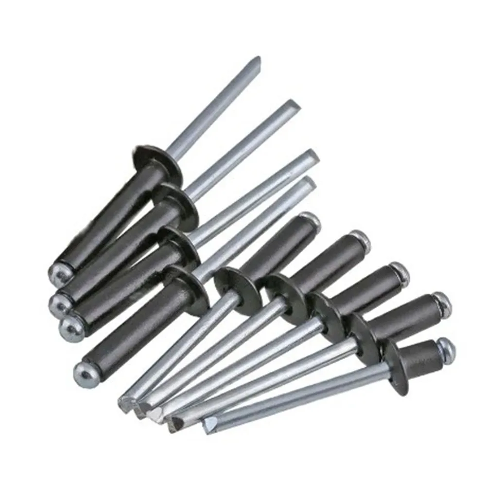 M2.4 M3.2 M4 black pull nail open aluminum core rivet decoration nail pull rivet 120PCS/box Rivets And Fasteners Rivets And Screws