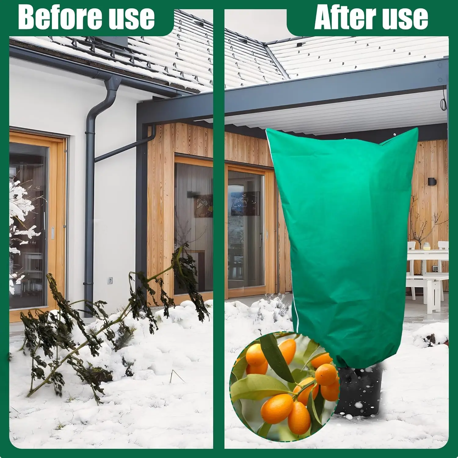 2 PCS Large Plant Covers Freeze Protection, Winter Frost Protection Frost Cloth, Plant Freeze Protection with Zipper Drawstring