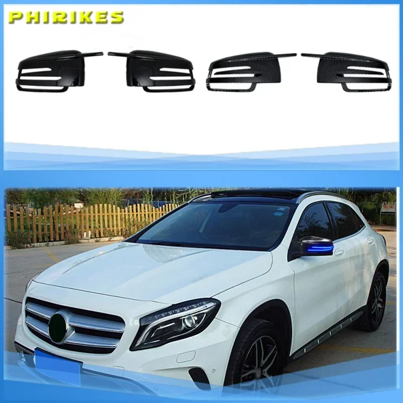 

Боковые зеркальные крышки для Mercedes Benz W176 W246 W212 W204 C117 X156 X204 W221 C218 A B C E S CLA GLA GLK, черные, замена