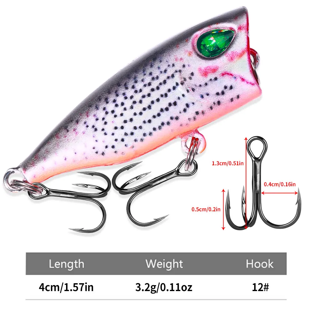 Hengjia Popper Wobblers Topwater 4Cm-3.2G Fishing Bass Baits Surface Hard Bait Rockfishing Lures Fishing Accessories Pesca