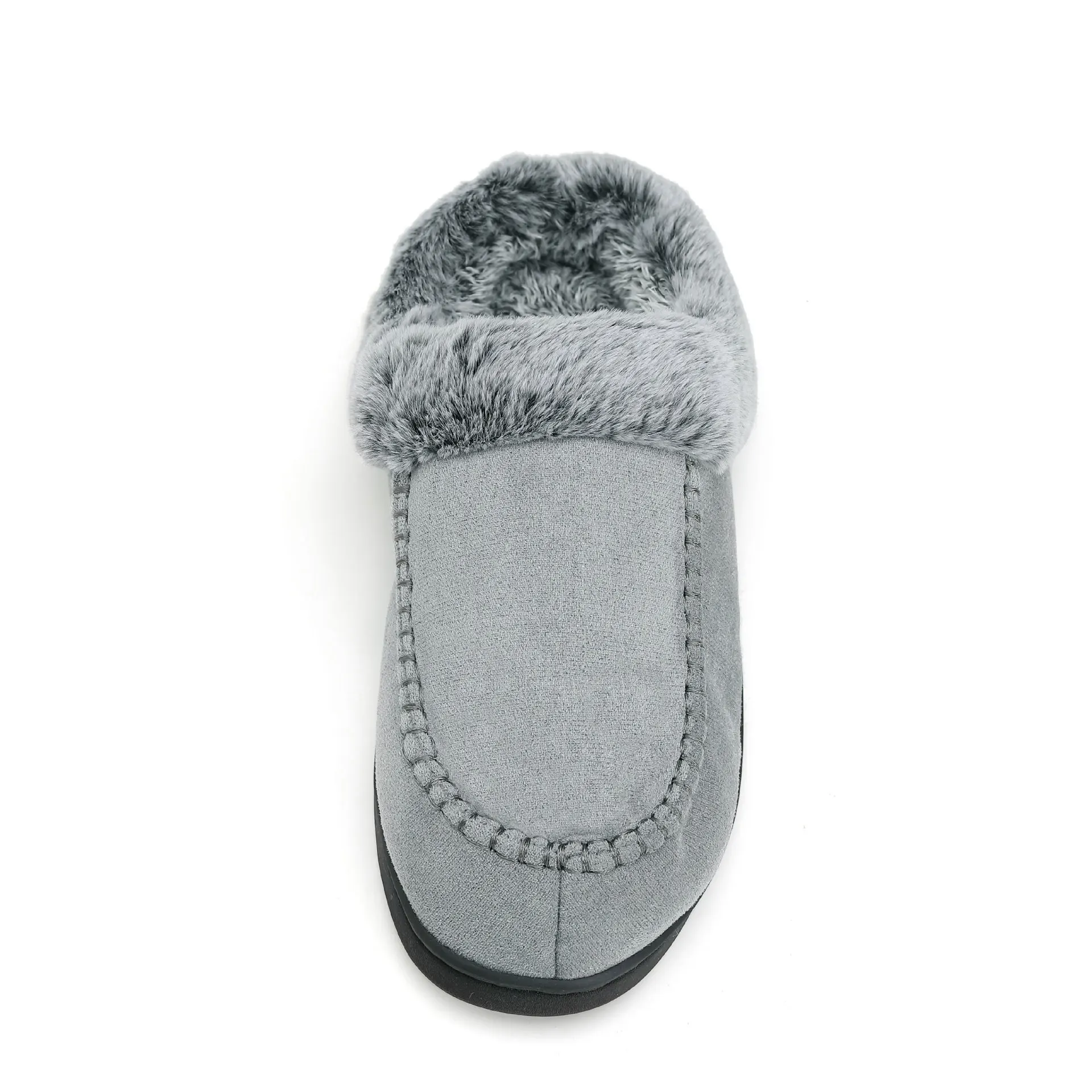Shevalues Winter Fuzzy Herren-Hausschuhe, rutschfest, dicker Boden, Innenrutschen, gemütliche Hausrutschen, Plüschfutter, warme Outdoor-Hausschuhe – Detail 6
