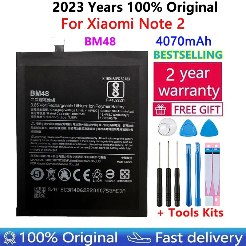 

Original Phone Battery BM48 for Xiaomi Note 2 Note2 High Quality Replacement Battery 4070mAh + Free Tools