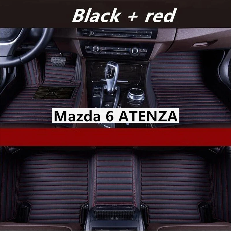 

CarMat Custom Car Floor Mats For Mazda 6 ATENZA 2014-2021 Years Foot Coche Accessories Auto New Fahion Transverse grain