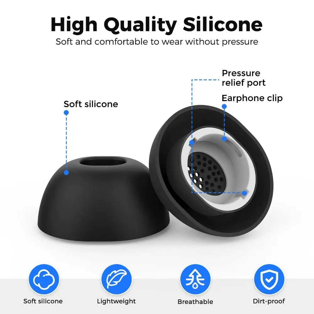 1Pair S/M/L Earphone Eartips Replacement In-ear Ear Tips Earphone Accessories Silicone Ear Plugs for Samsung Galaxy Buds 3 Pro