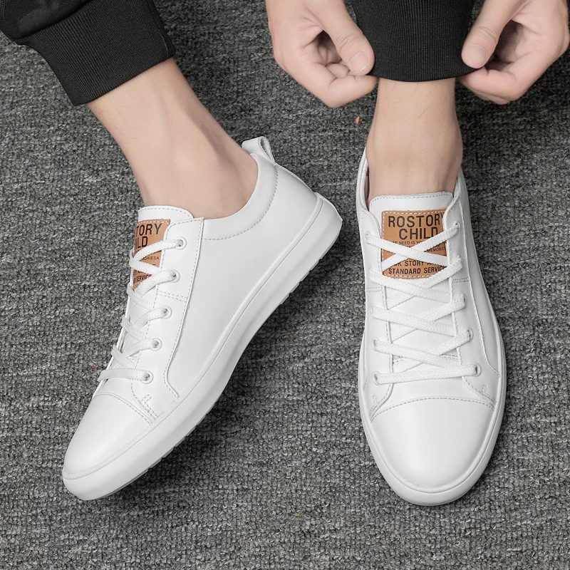

Men Shoes New Men Sneakers Genuine Leather Shoes Casual Fashion Brand Mens White Shoes Men's Skateboarding Shoes Sneakers Comfy
