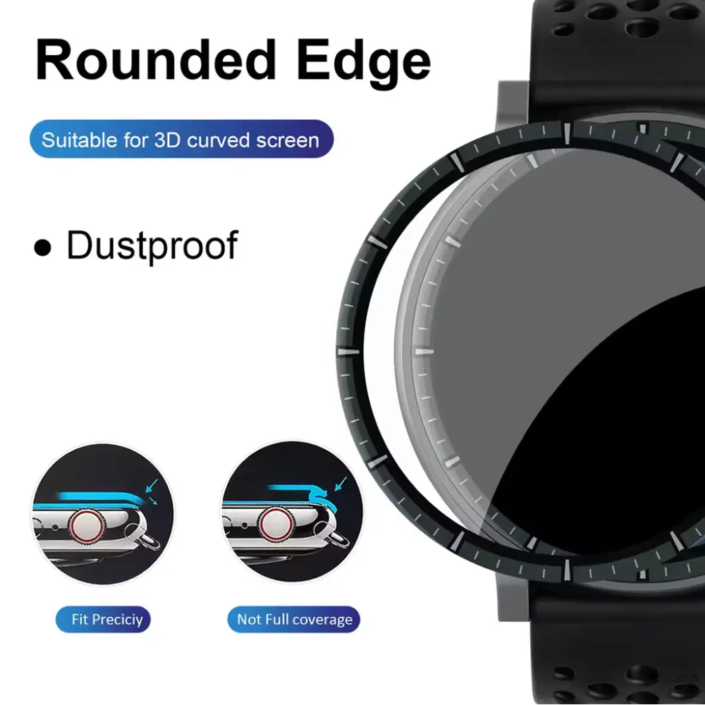 Ultra-HD Full-Coverage 3D Curved Screen Protector for Smartwatch - Durable Protective Film Accessories (Not Glass)