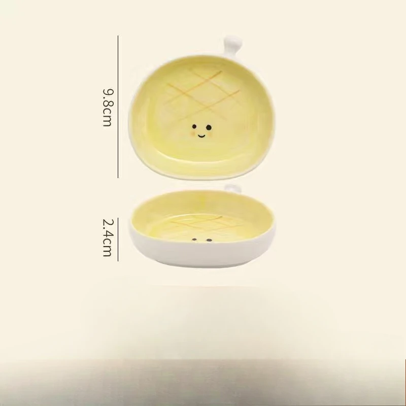 Ceramic Plate Cute Bread Seasoning Dish Underglaze Color Good-looking Dish Household Sauce