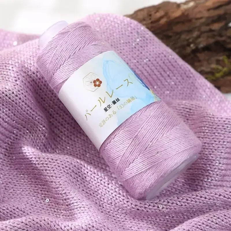 5PCS Starry lace yarn hand-woven lace 50 grams hand-knitted short-sleeved crochet openwork Lace acetate yarn. 3