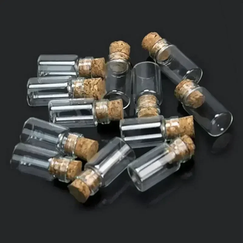 Mini Empty Glass Cork Bottles 10 Pcs, Glass Bottles, Storage Jar