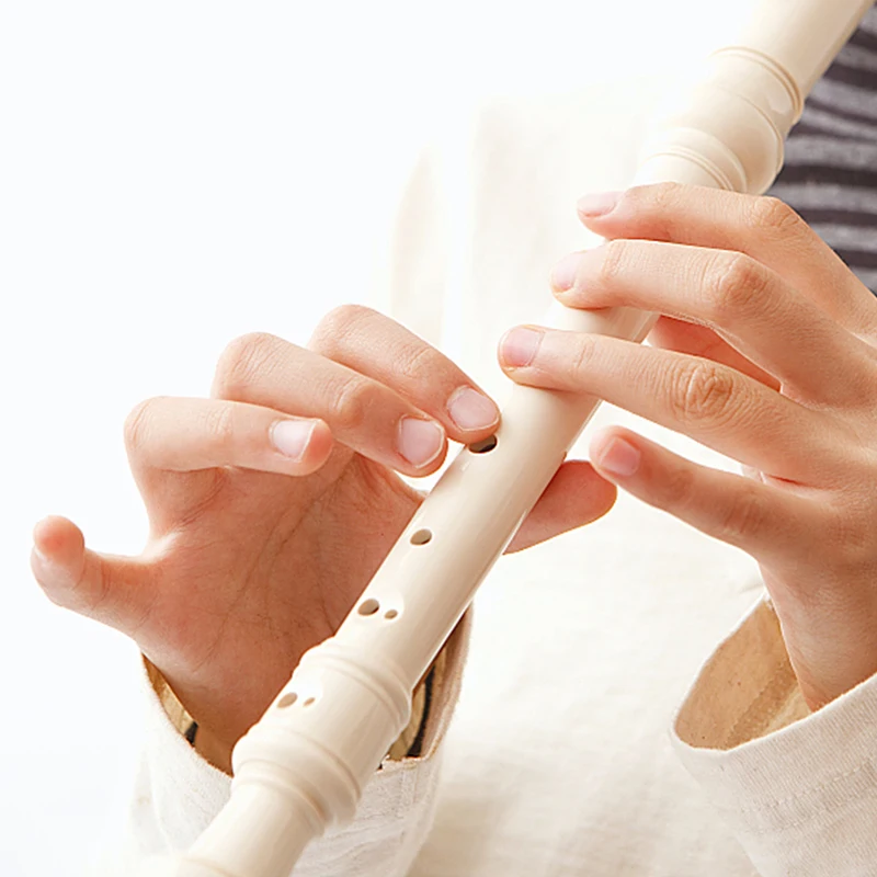 Soprano Recorder Instrument German Style C Key 8 Holes Recorder Instrument for Beginners School Student Cleaning Kit