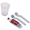 4Pcs/Set Dollhouse Miniature Cup Toothpaste Toothbrush Set Miniature Dollhouse Bathroom Scene Decor 1:6 1:12 Dollhouse Decor 4